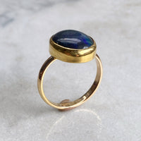 Snakeskin Black Opal Ring